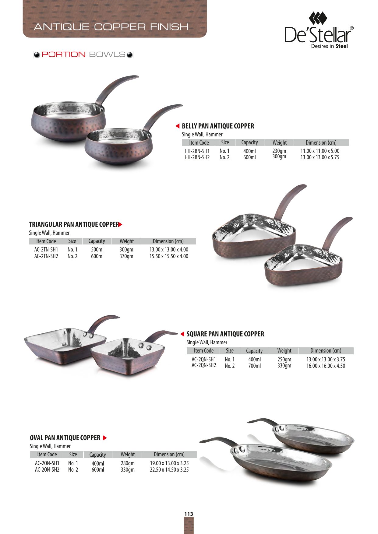 Belly Pan Antique Copper — catalogue page 1