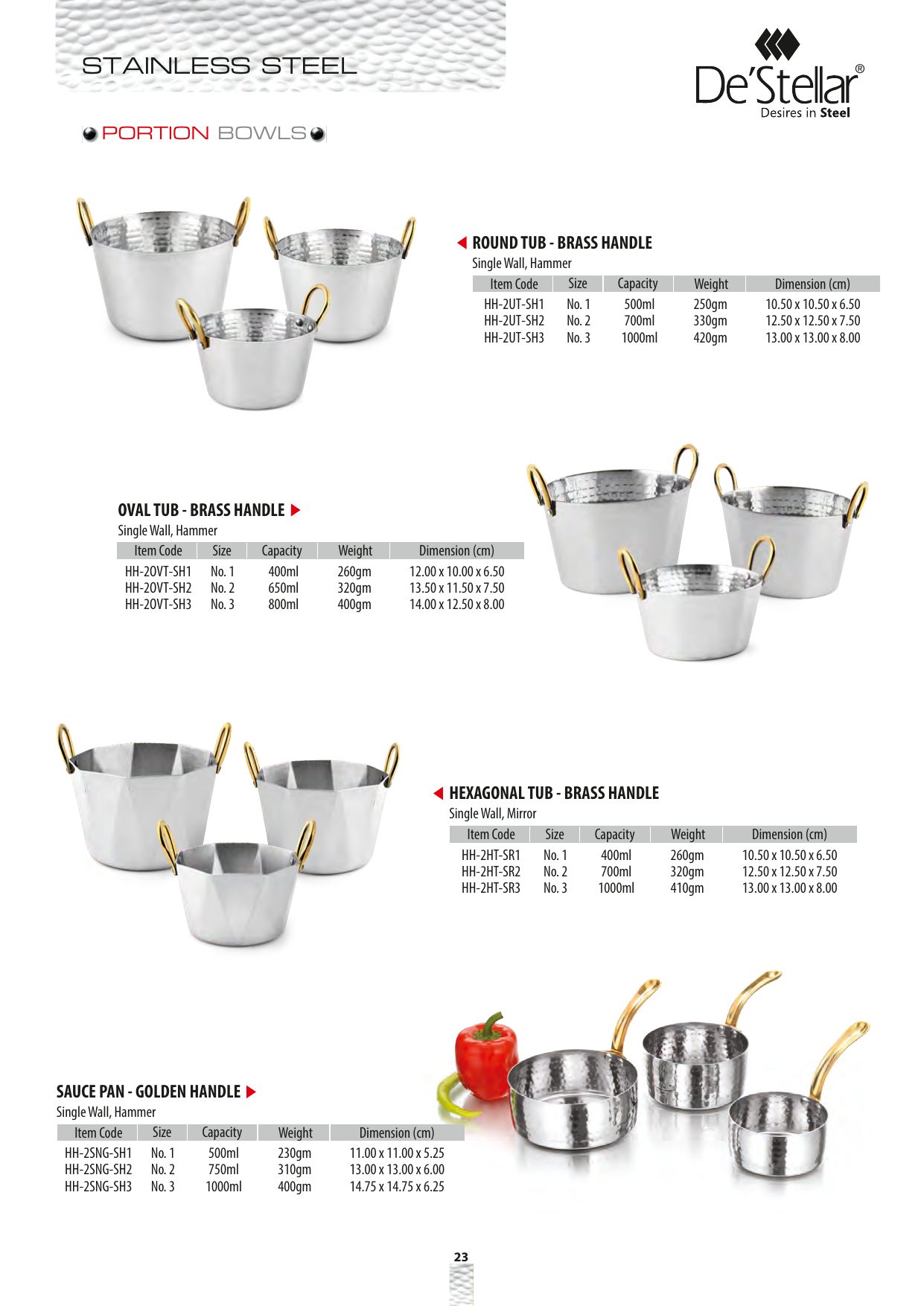Oval Tub - Brass Handle — catalogue page 1