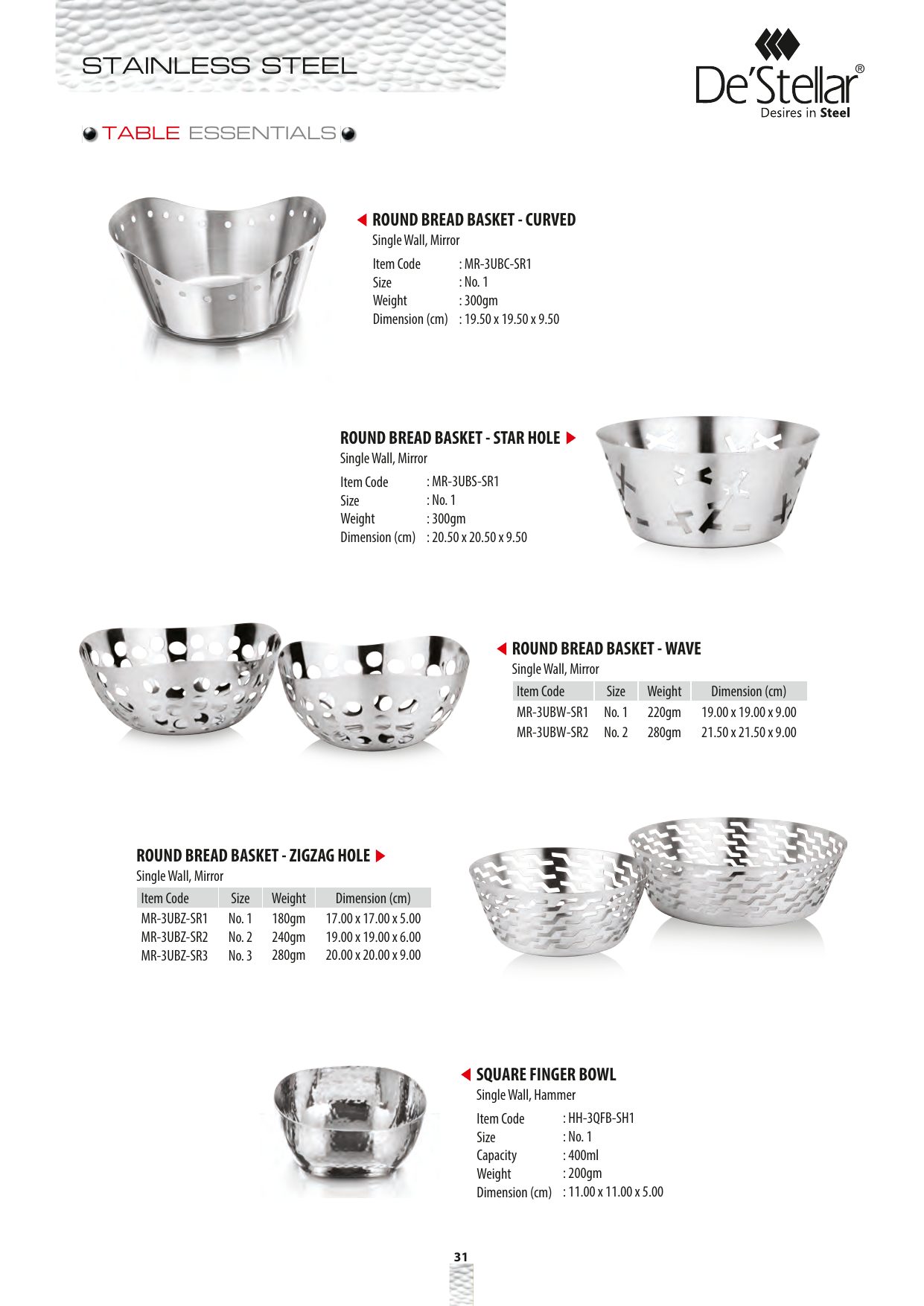 Oval Bread Basket — catalogue page 2