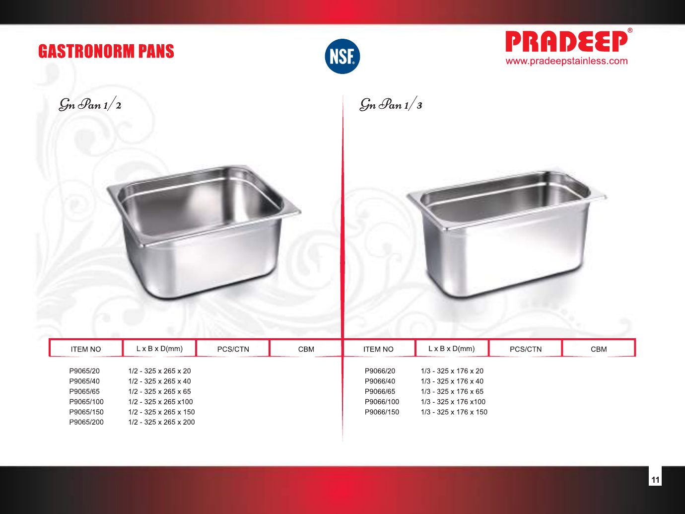 Gastronorm Pans 1/2 & 1/3 — catalogue page 1
