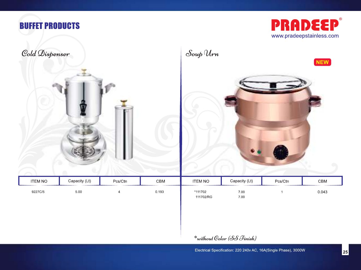 Buffet – Cold Dispenser & Soup Urn — catalogue page 1