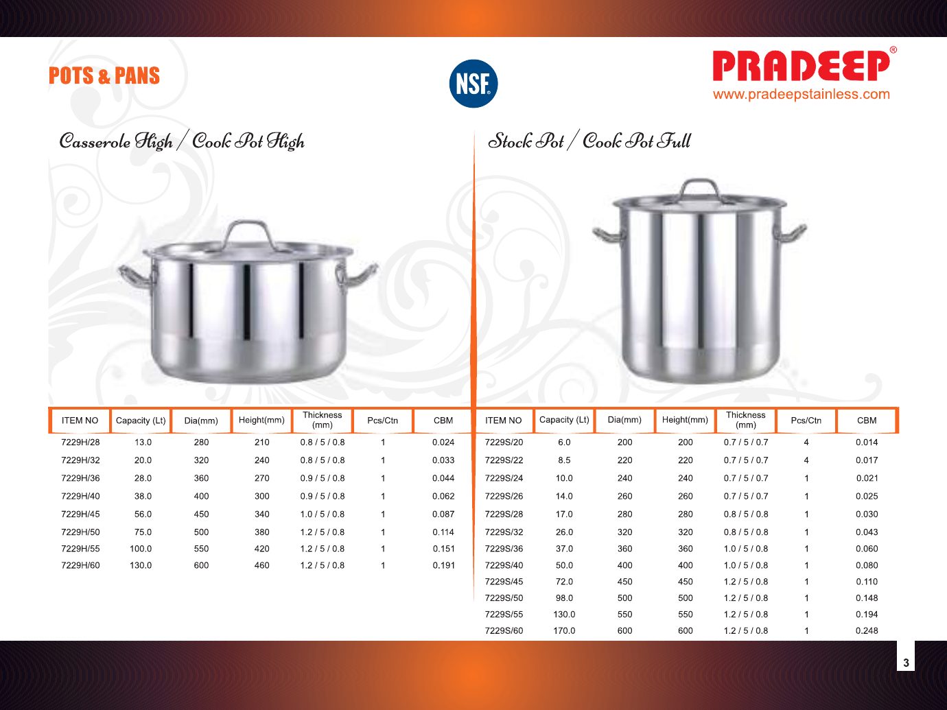 Casserole High & Stock Pot / Cook Pot — catalogue page 1