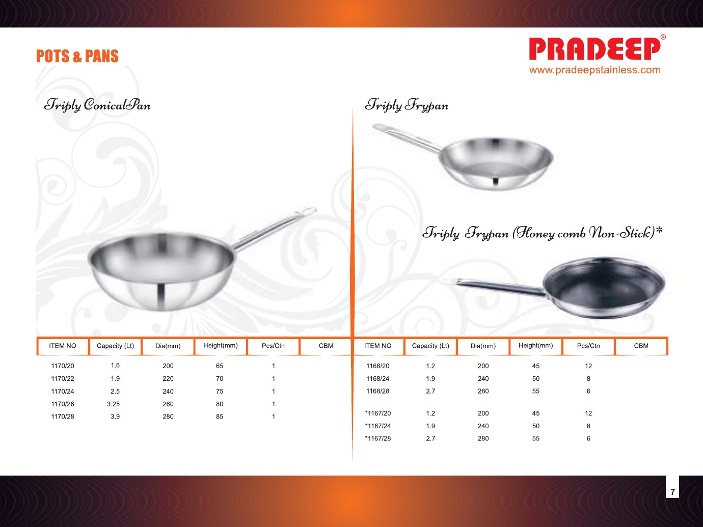 Conical Pan & Sauce Pan — catalogue page 2